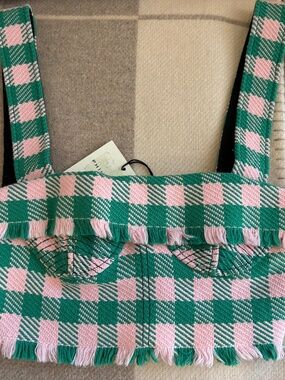Philosophy di Lorenzo Serafini Bustier gingham. Top green and pink size 4
